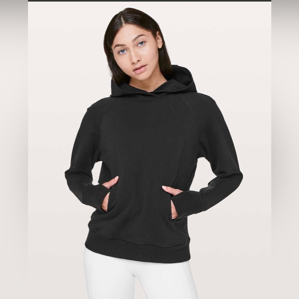 Lululemon Black Scuba Pullover in Cotton Terry size 8